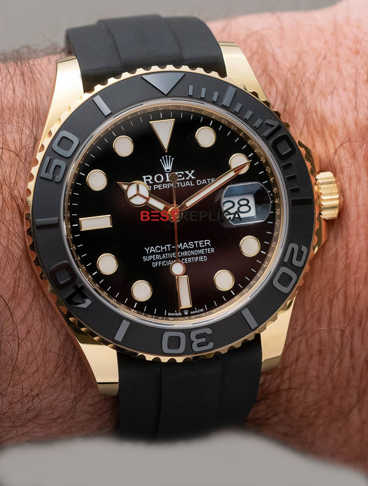 The New 2022 Swiss Replica Rolex Yacht-Master 42mm 18k Yellow Gold in ...